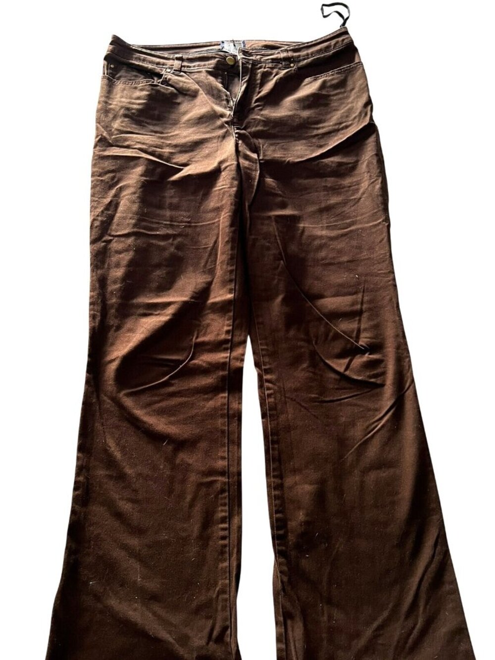 Jones New York Signature Womens Brown Stretch Flared Pants Size 12
